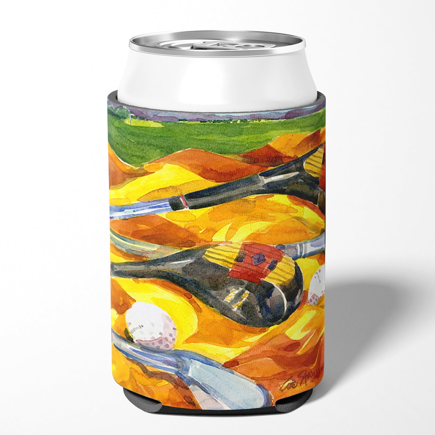 Golf Clubs Golfer Can or Bottle Beverage Insulator Hugger.