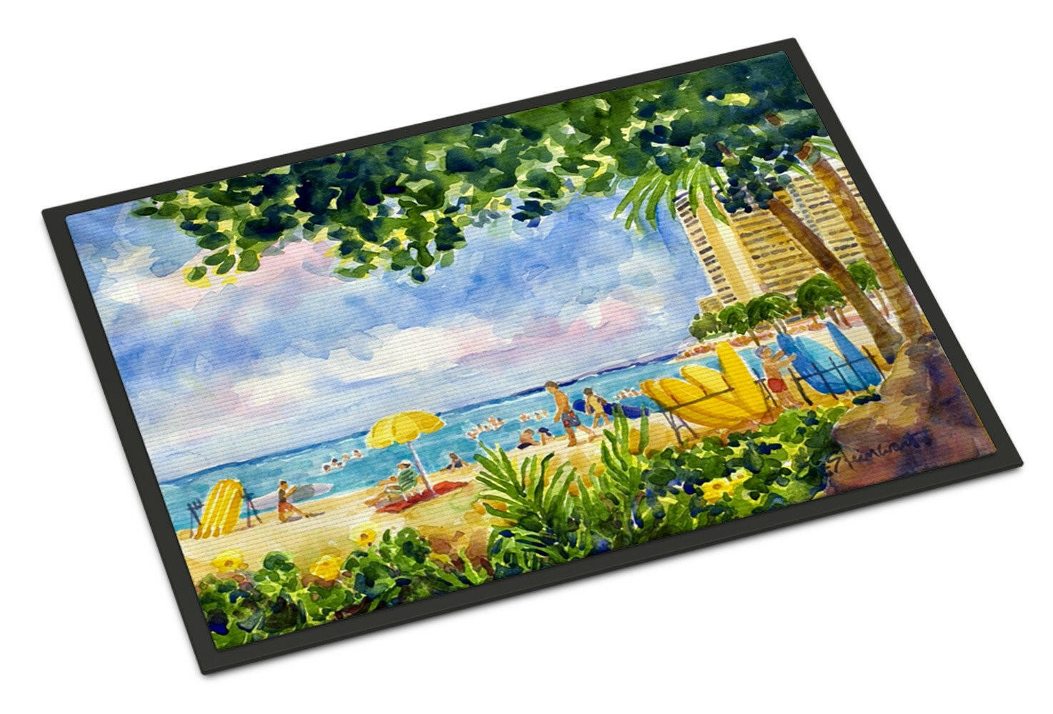 Beach Resort view from the condo  Indoor or Outdoor Mat 24x36 Doormat - the-store.com