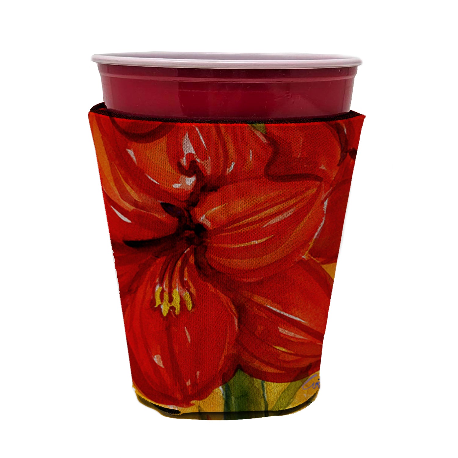 Flower - Amaryllis Red Cup Beverage Insulator Hugger  the-store.com.