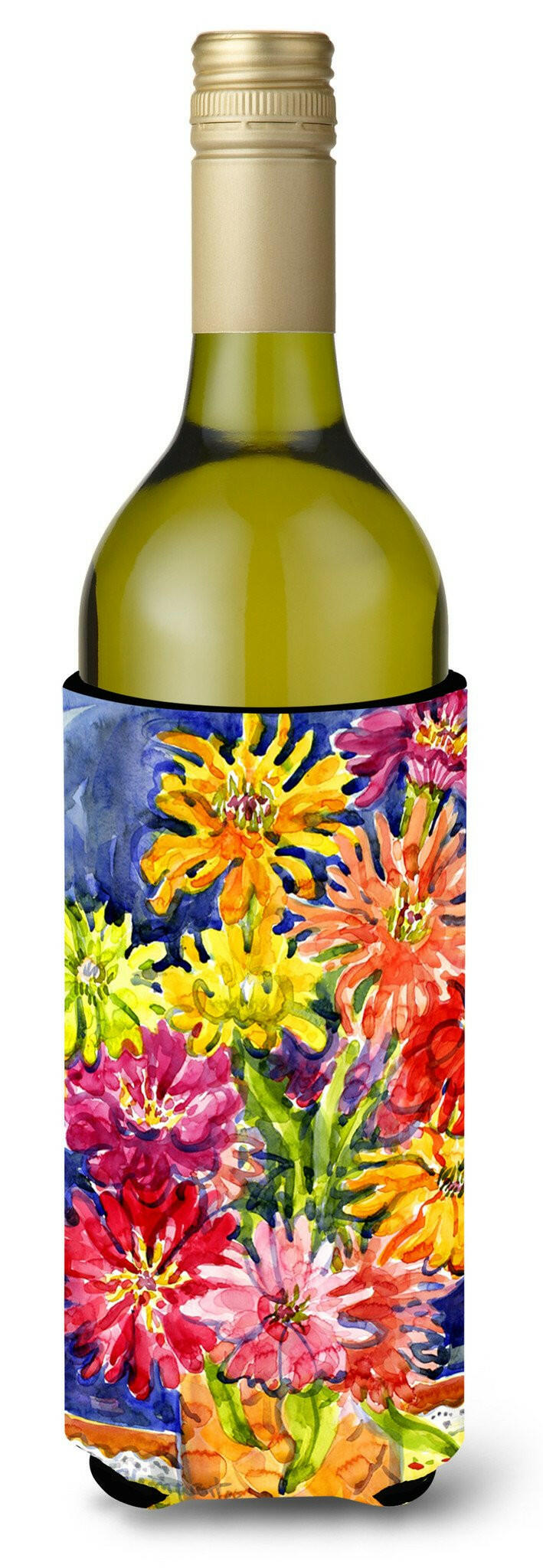 Flower - Gerber Daisies Wine Bottle Beverage Insulator Beverage Insulator Hugger 6069LITERK by Caroline's Treasures