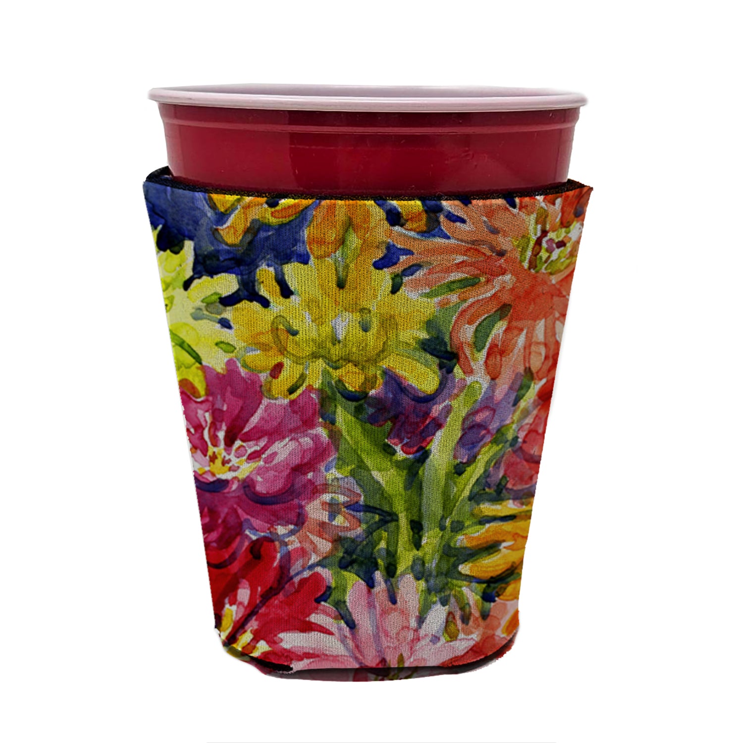 Flower - Gerber Daisies Red Cup Beverage Insulator Hugger  the-store.com.