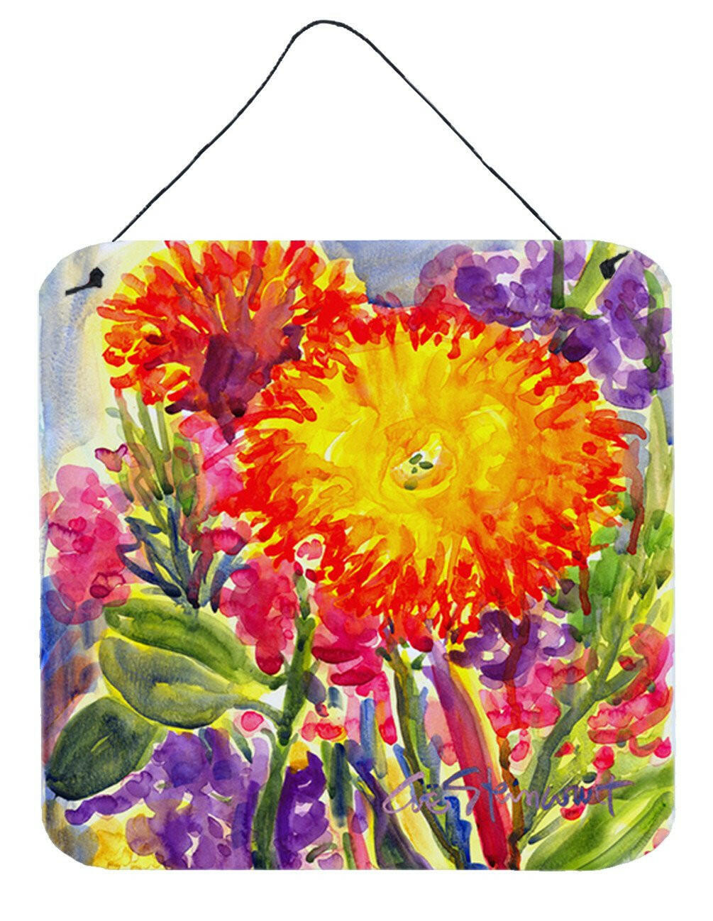 Flower - Aster Aluminium Metal Wall or Door Hanging Prints by Caroline&#39;s Treasures