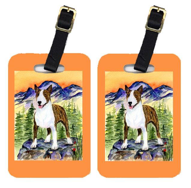 Pair of 2 Bull Terrier Luggage Tags by Caroline's Treasures