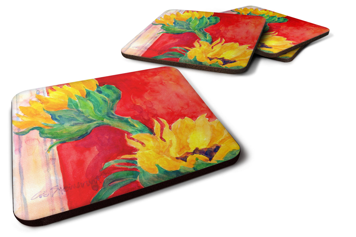 Set of 4 Flower - Sunflower Foam Coasters - the-store.com