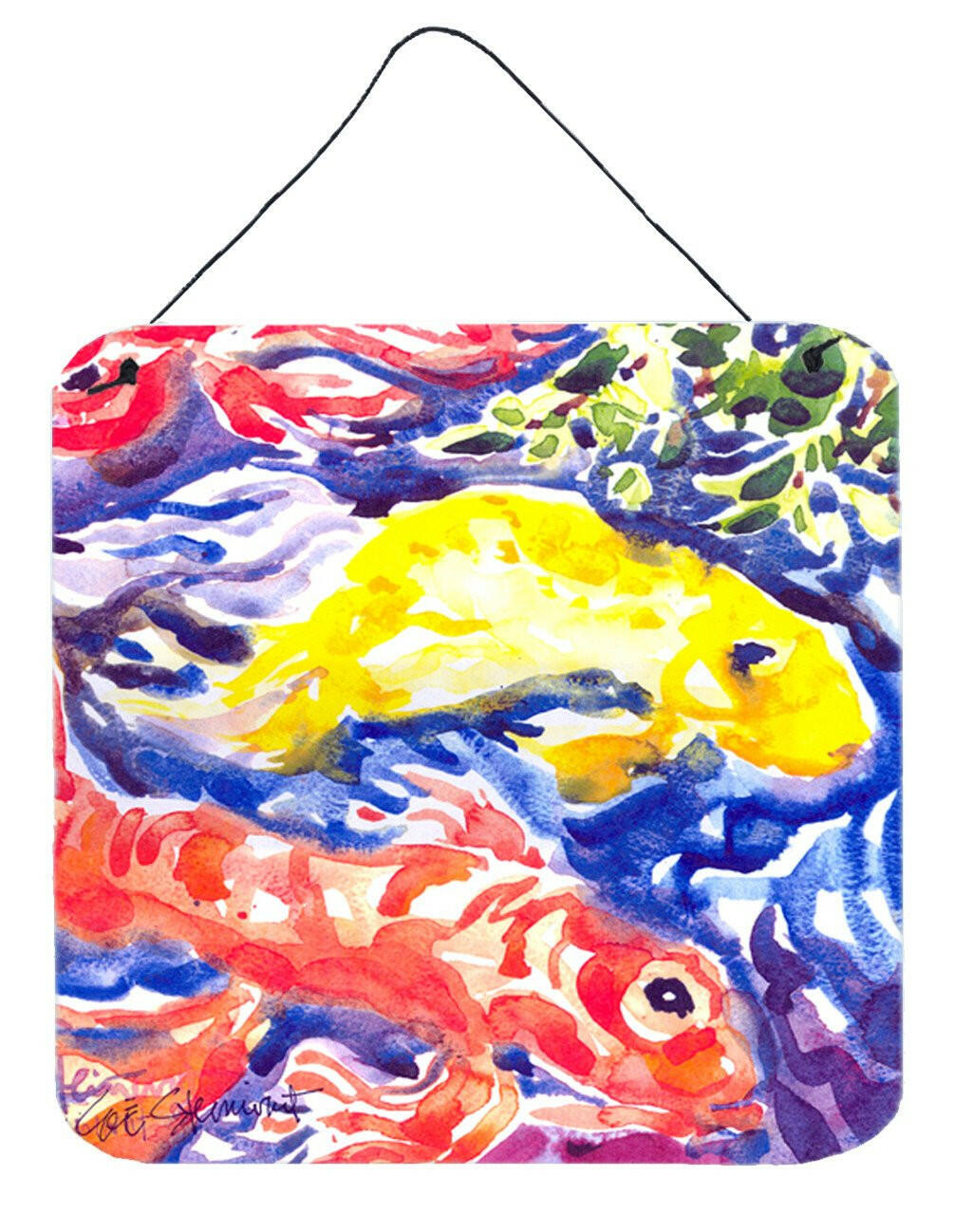 Fish - Koi in the pond Aluminium Metal Wall or Door Hanging Prints by Caroline's Treasures