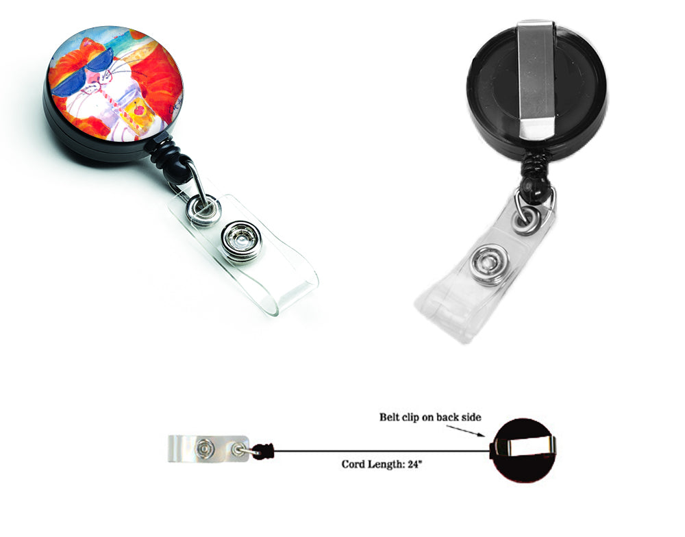 Cool Cat with Sunglasses at the beach Retractable Badge Reel 6118BR  the-store.com.