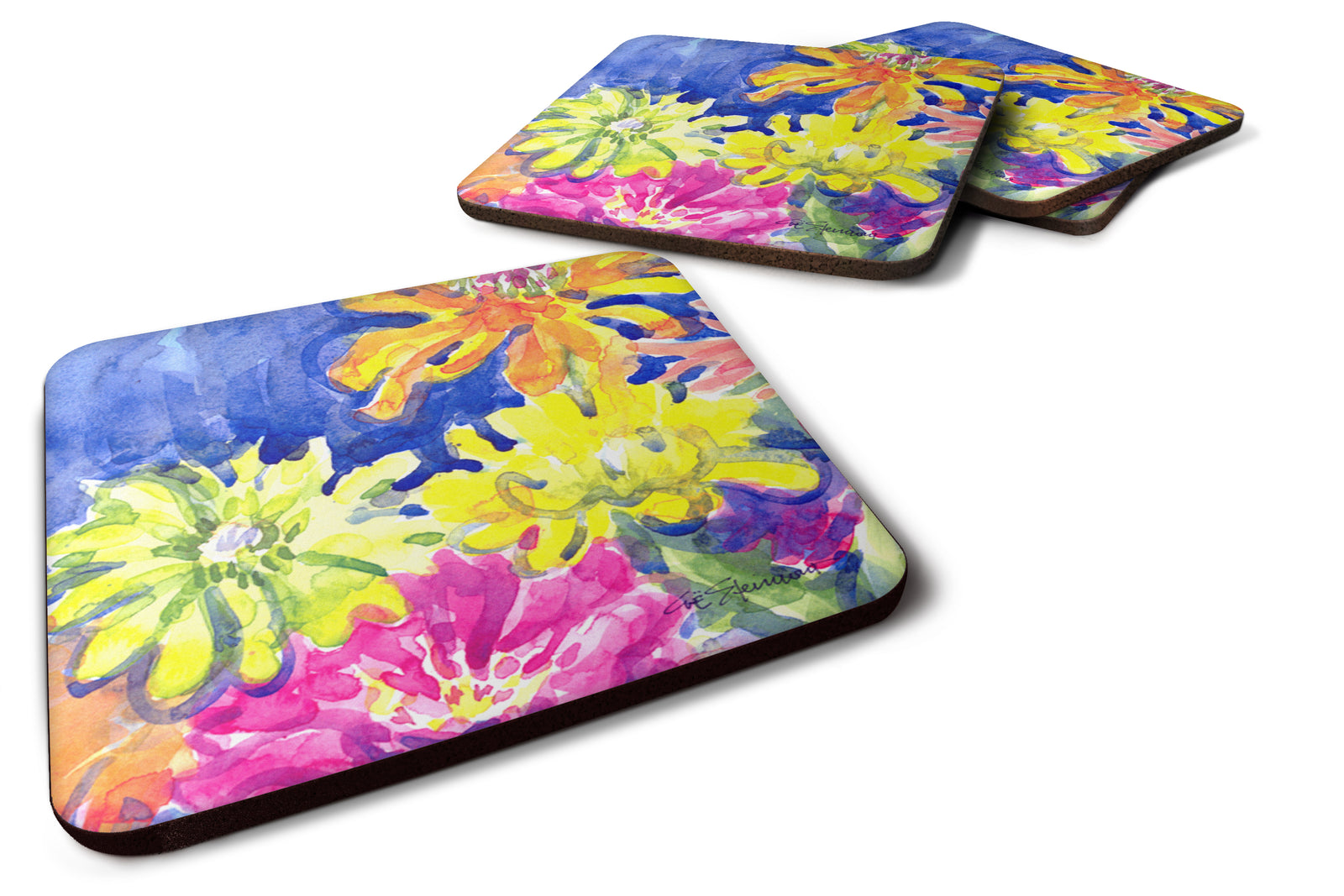 Set of 4 Flower Foam Coasters - the-store.com