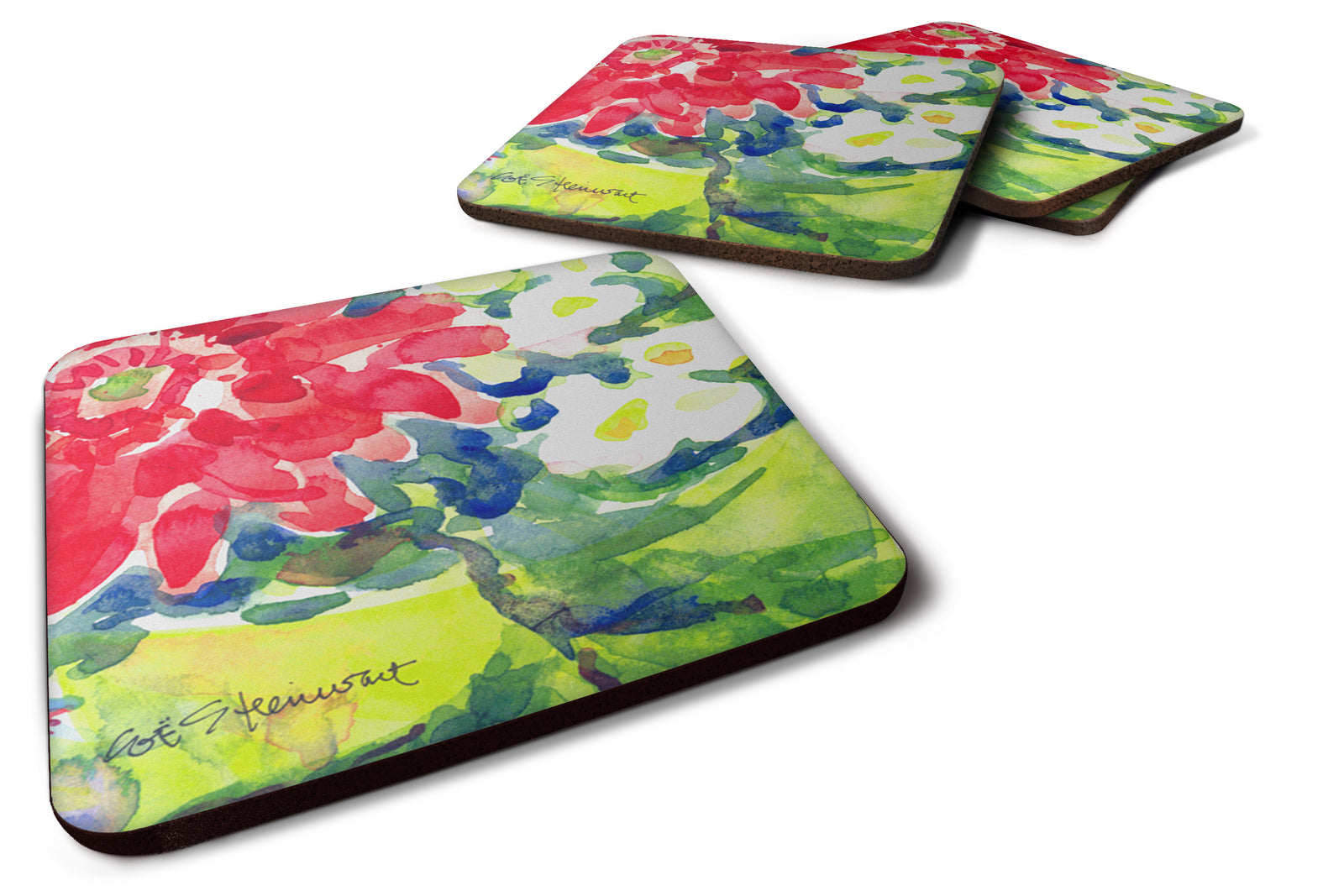 Set of 4 Flower Foam Coasters - the-store.com