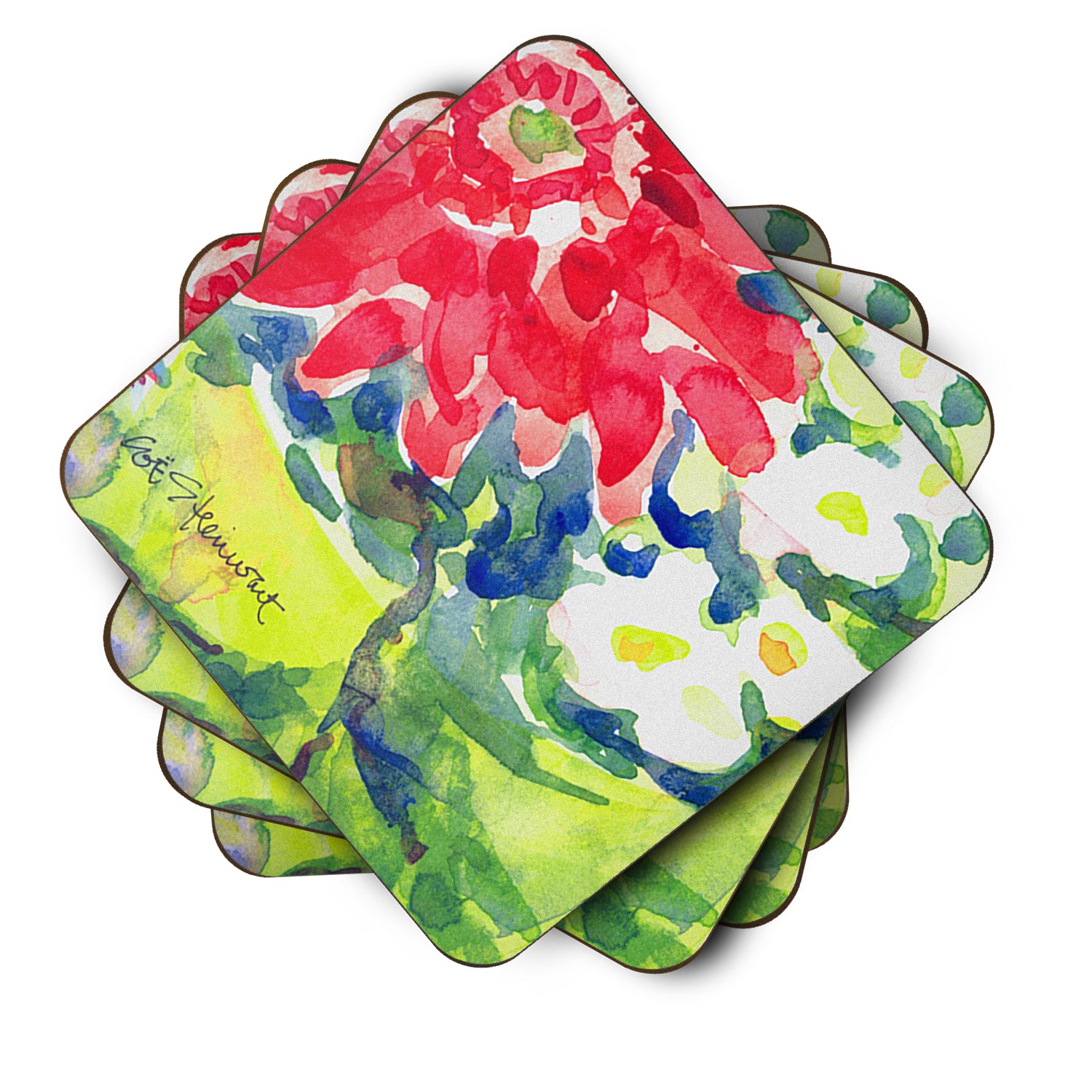 Set of 4 Flower Foam Coasters - the-store.com