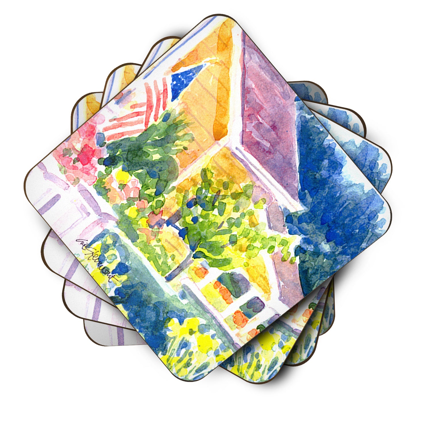 Set of 4 Houses Foam Coasters - the-store.com