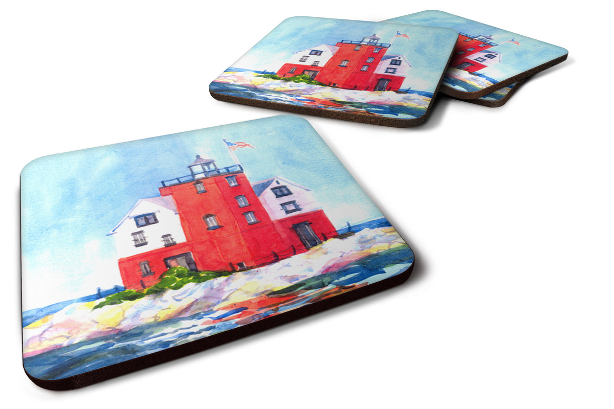 Set of 4 Lighthouse on the rocks Harbour Foam Coasters - the-store.com