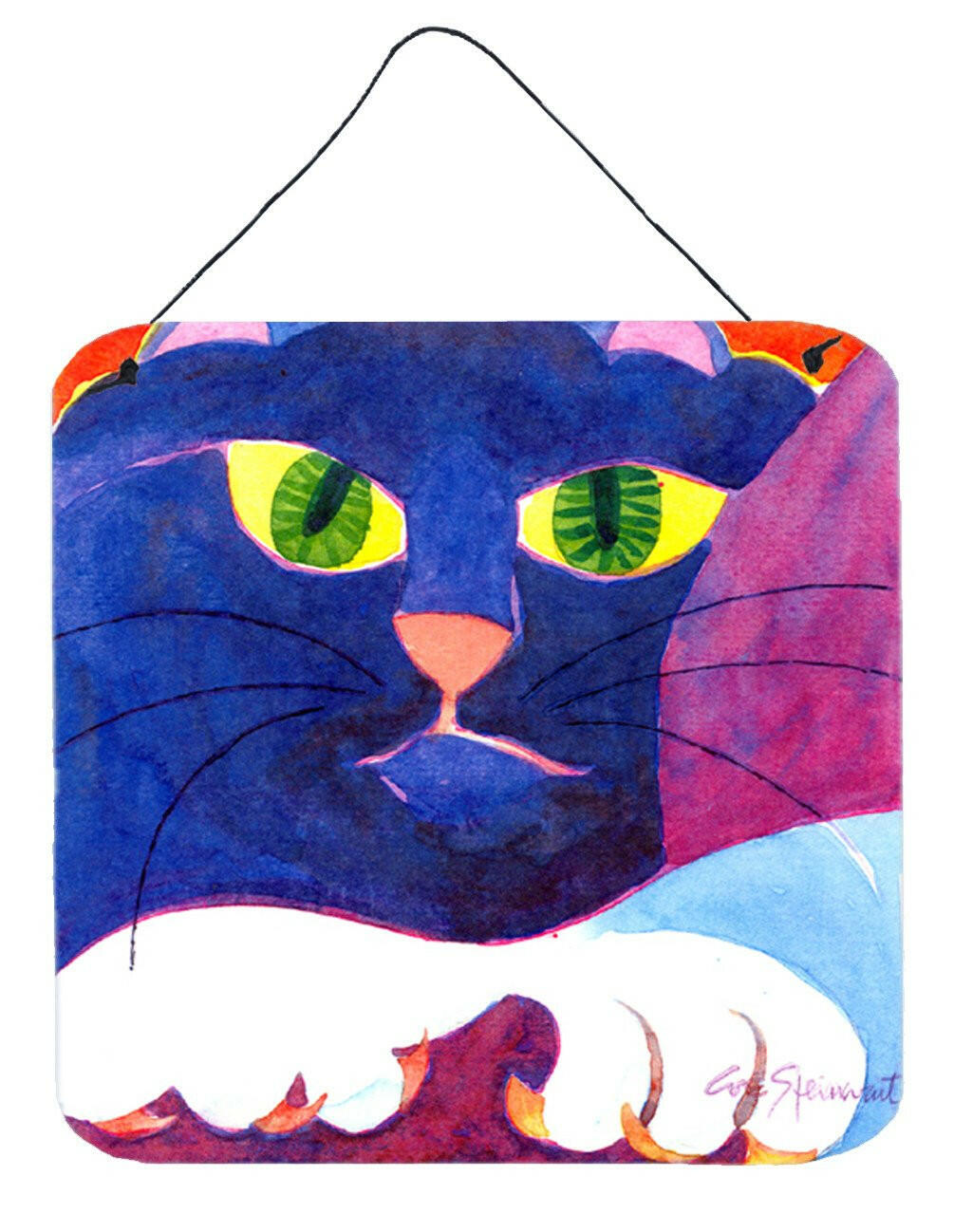 Big Blue Cat Aluminium Metal Wall or Door Hanging Prints by Caroline&#39;s Treasures