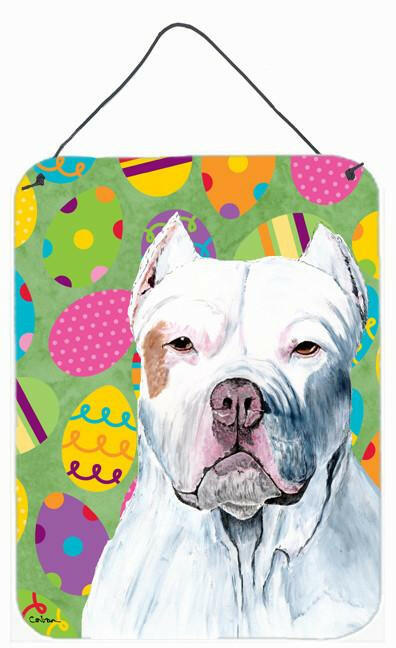 Pit Bull Easter Eggtravaganza Aluminium Metal Wall or Door Hanging Prints by Caroline's Treasures