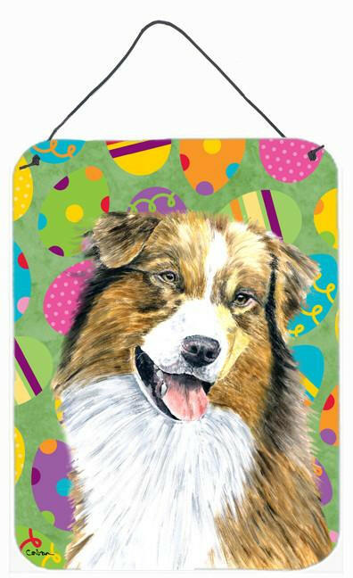 Australian Shepherd Easter Eggtravaganza Wall or Door Hanging Prints by Caroline's Treasures