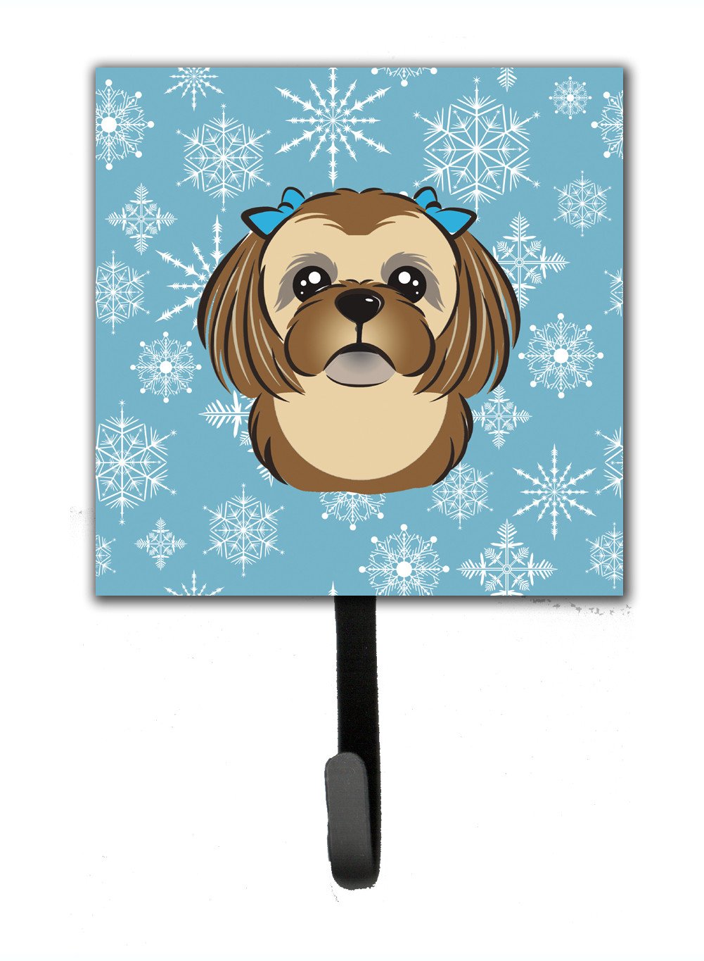 Snowflake Chocolate Brown Shih Tzu Leash or Key Holder BB1683SH4 by Caroline&#39;s Treasures