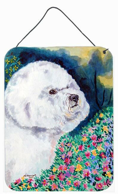 Bichon Frise in the flowers Aluminium Metal Wall or Door Hanging Prints by Caroline's Treasures