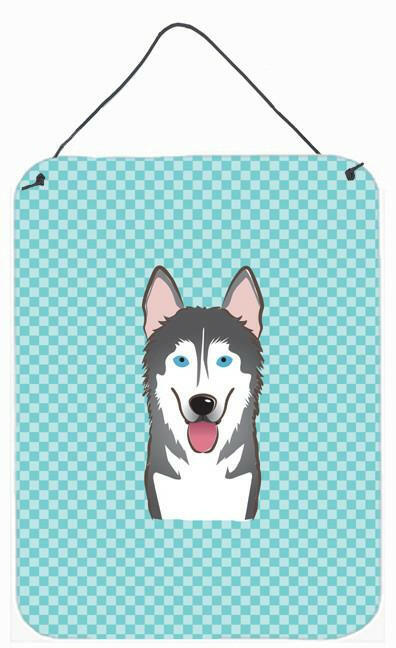 Checkerboard Blue Alaskan Malamute Wall or Door Hanging Prints BB1156DS1216 by Caroline&#39;s Treasures