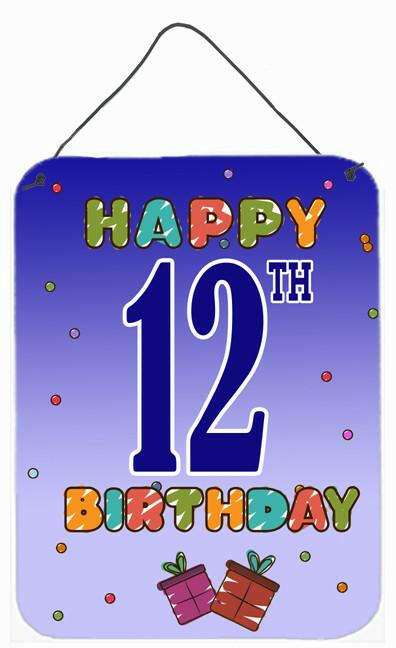 Happy 12th Birthday Wall or Door Hanging Prints CJ1103DS1216 by Caroline's Treasures