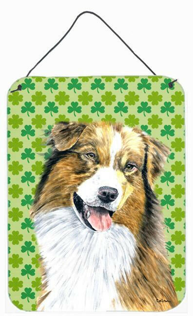 Australian Shepherd St. Patrick&#39;s Day Shamrock Wall or Door Hanging Prints by Caroline&#39;s Treasures