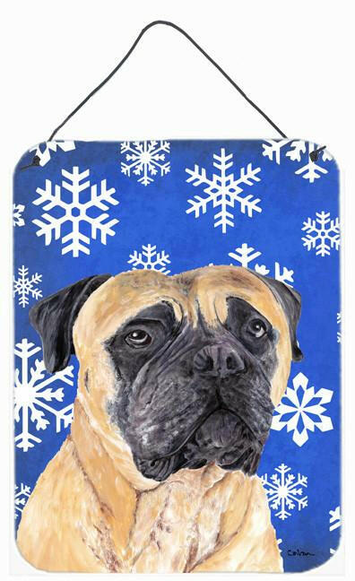 Mastiff Winter Snowflakes Holiday Aluminium Metal Wall or Door Hanging Prints by Caroline's Treasures