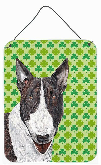 Bull Terrier St Patrick&#39;s Irish Aluminium Metal Wall or Door Hanging Prints by Caroline&#39;s Treasures