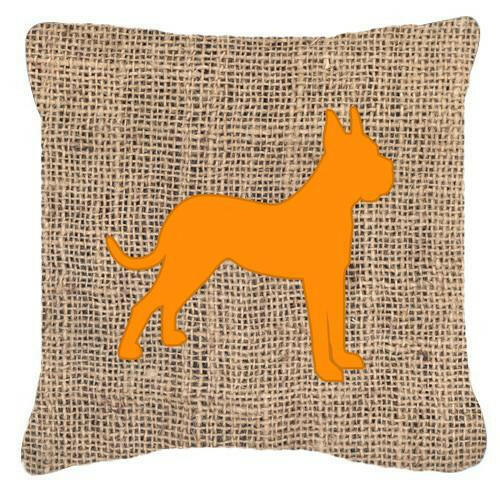 Boxer Burlap and Orange   Canvas Fabric Decorative Pillow BB1109 - the-store.com