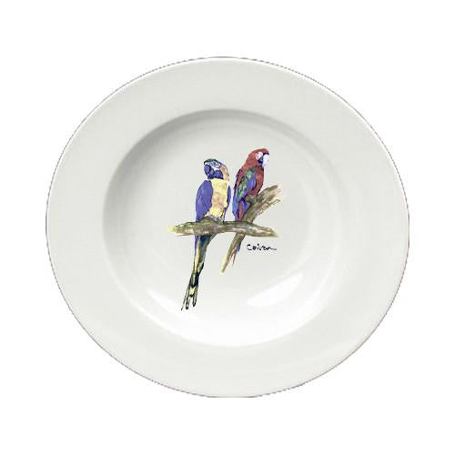 Parrots Round Ceramic White Soup Bowl 8600-SBW-825 by Caroline's Treasures