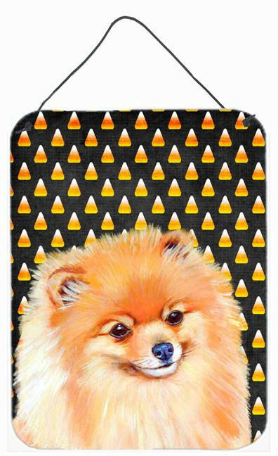 Pomeranian Candy Corn Halloween Portrait Wall or Door Hanging Prints by Caroline&#39;s Treasures