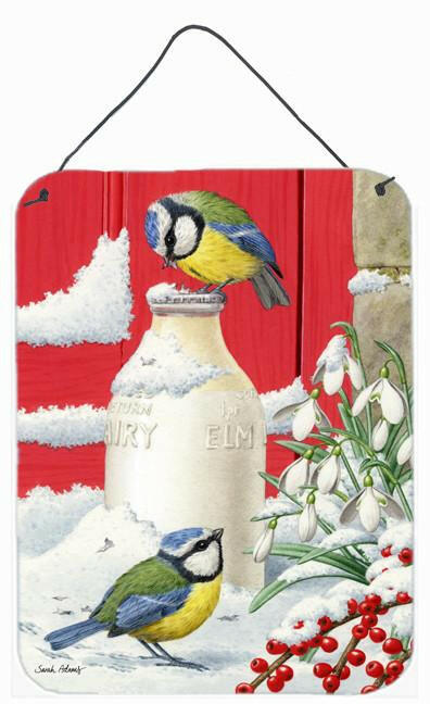 Eurasian Blue Tits Birds & Milk Bottles Wall or Door Hanging Prints ASA2003DS1216 by Caroline's Treasures