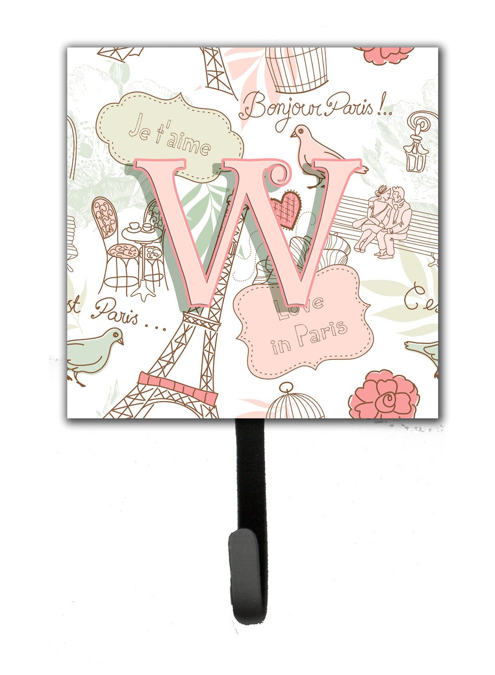 Letter W Love in Paris Pink Leash or Key Holder CJ2002-WSH4 by Caroline's Treasures