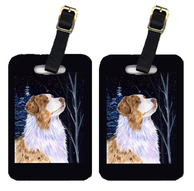 Starry Night Australian Shepherd Luggage Tags Pair of 2 by Caroline&#39;s Treasures