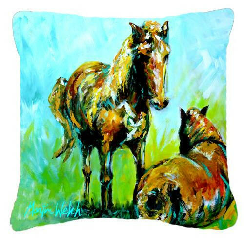 Horse Grazin Canvas Fabric Decorative Pillow MW1126PW1414 by Caroline's Treasures