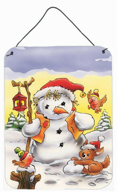 Scarecrow Snowman Wall or Door Hanging Prints AAH7295DS1216 by Caroline's Treasures