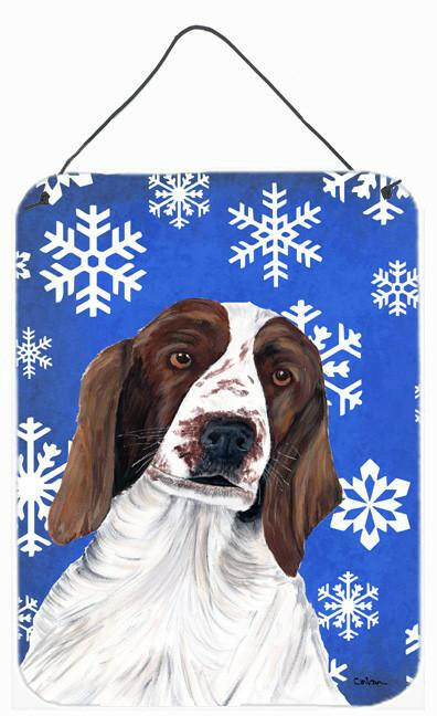 Welsh Springer Spaniel Winter Snowflakes Holiday Wall or Door Hanging Prints by Caroline&#39;s Treasures