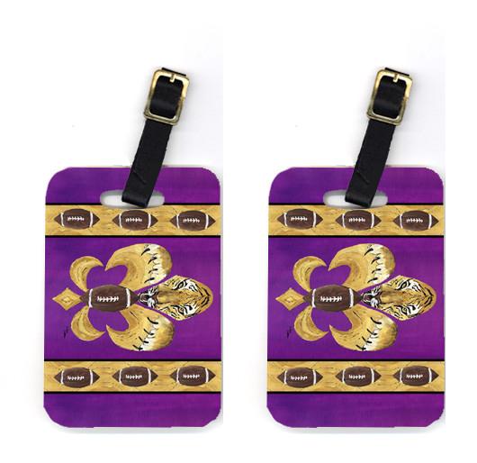 Pair of Tiger Football Fleur de lis Luggage Tags by Caroline's Treasures