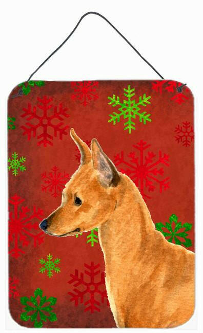 Min Pin Red and Green Snowflakes Holiday Christmas Wall or Door Hanging Prints by Caroline's Treasures