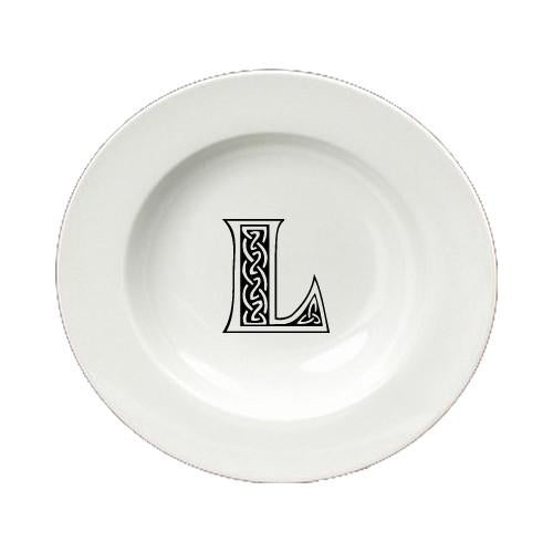 Letter L Initial Monogram Celtic Round Ceramic White Soup Bowl CJ1059-L-SBW-825 by Caroline&#39;s Treasures