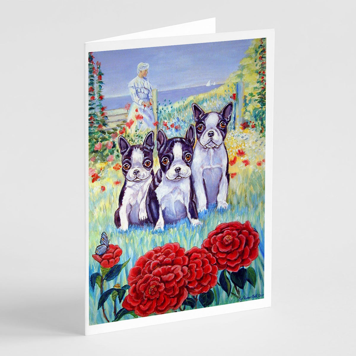 Buy this Boston Terrier Trio Greeting Cards and Envelopes Pack of 8