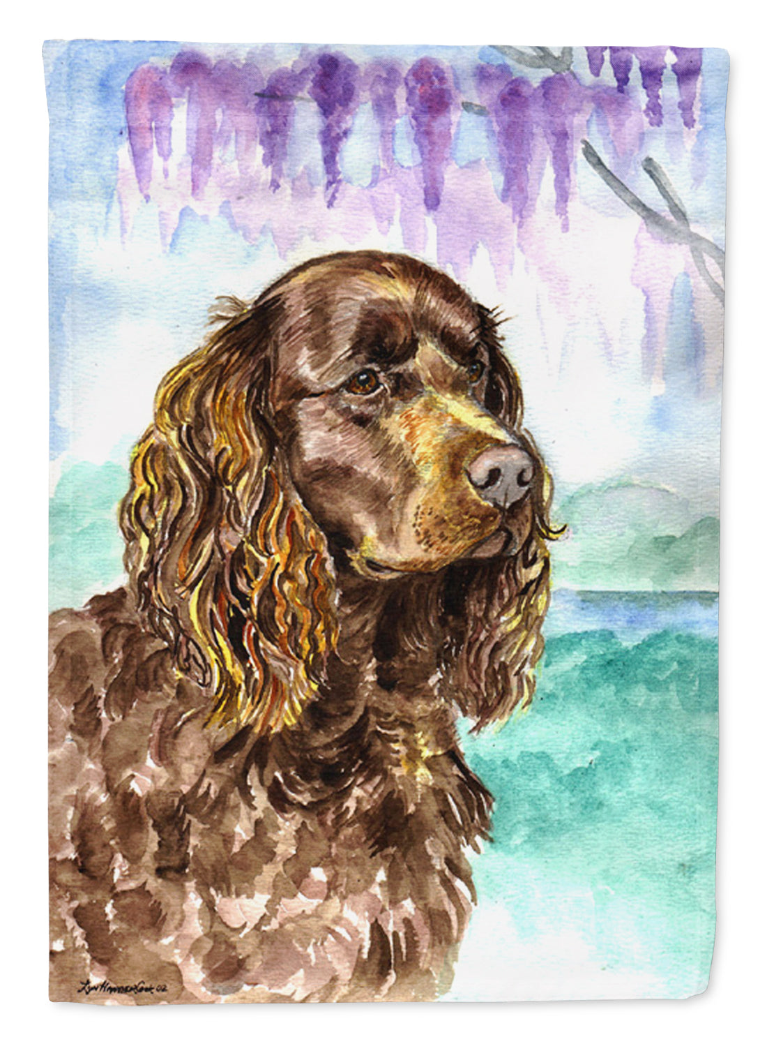 American Water Spaniel Flag Garden Size.