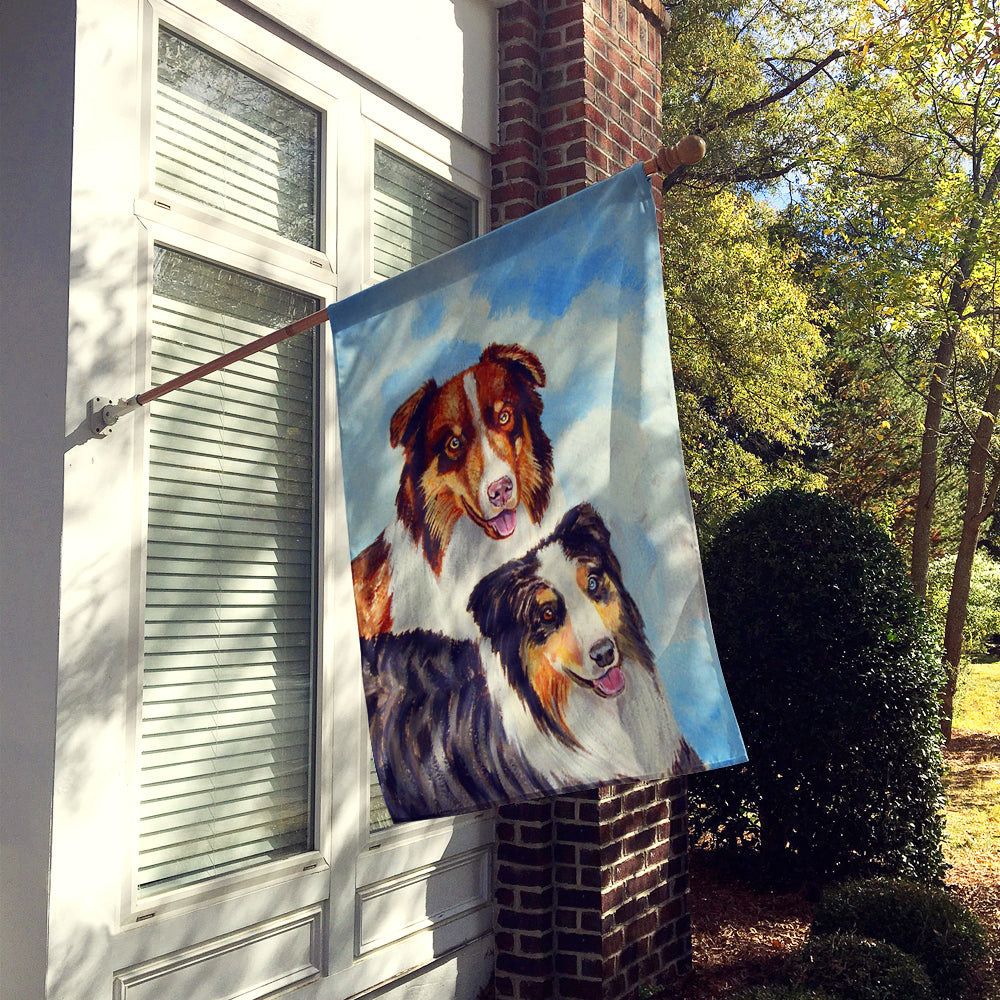 Australian Shepherd Double Trouble Flag Canvas House Size  the-store.com.