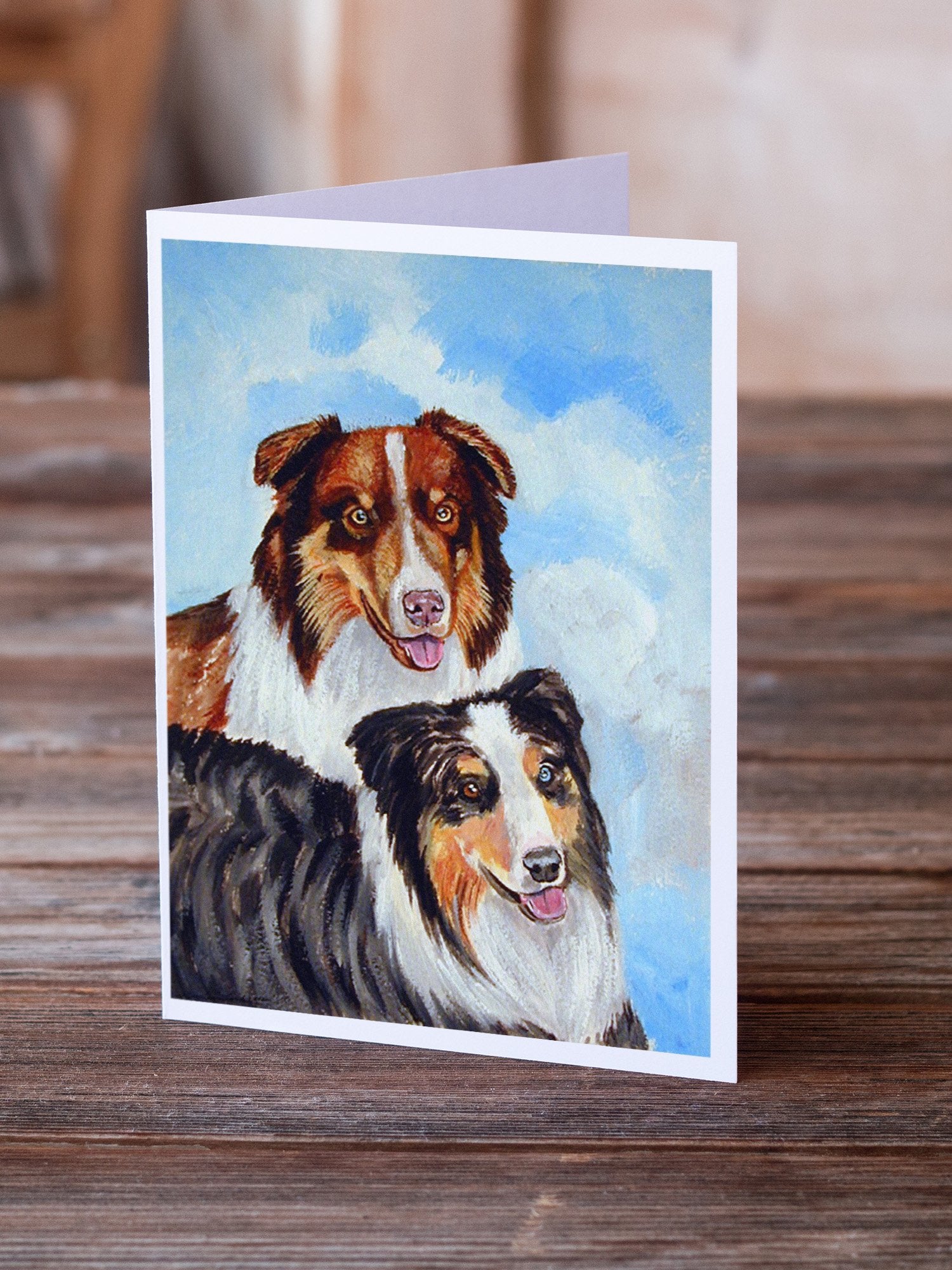 Australian Shepherd What a pair Greeting Cards and Envelopes Pack of 8 - the-store.com