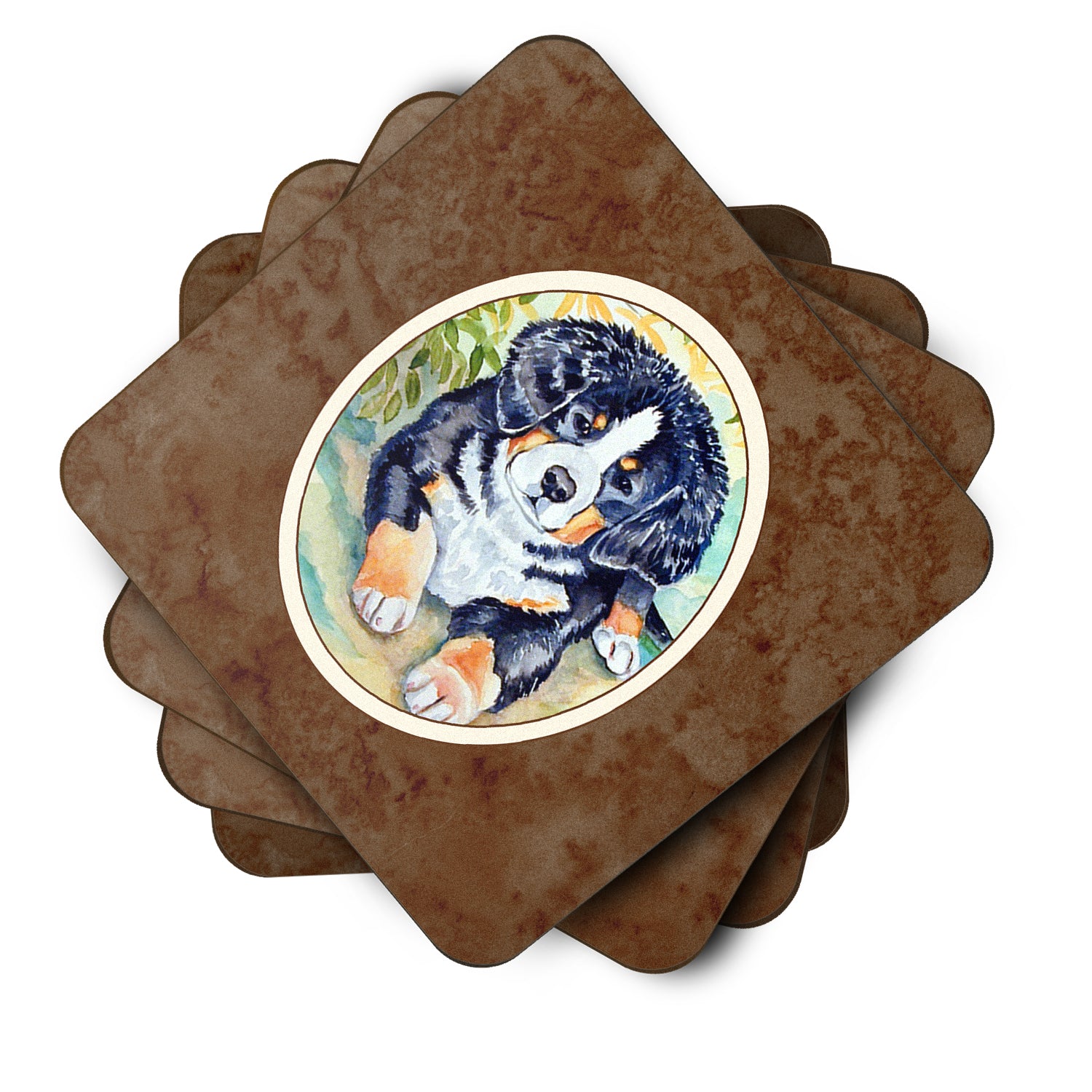 Bernese Mountain Dog Puppy Foam Coaster Set of 4 7010FC - the-store.com