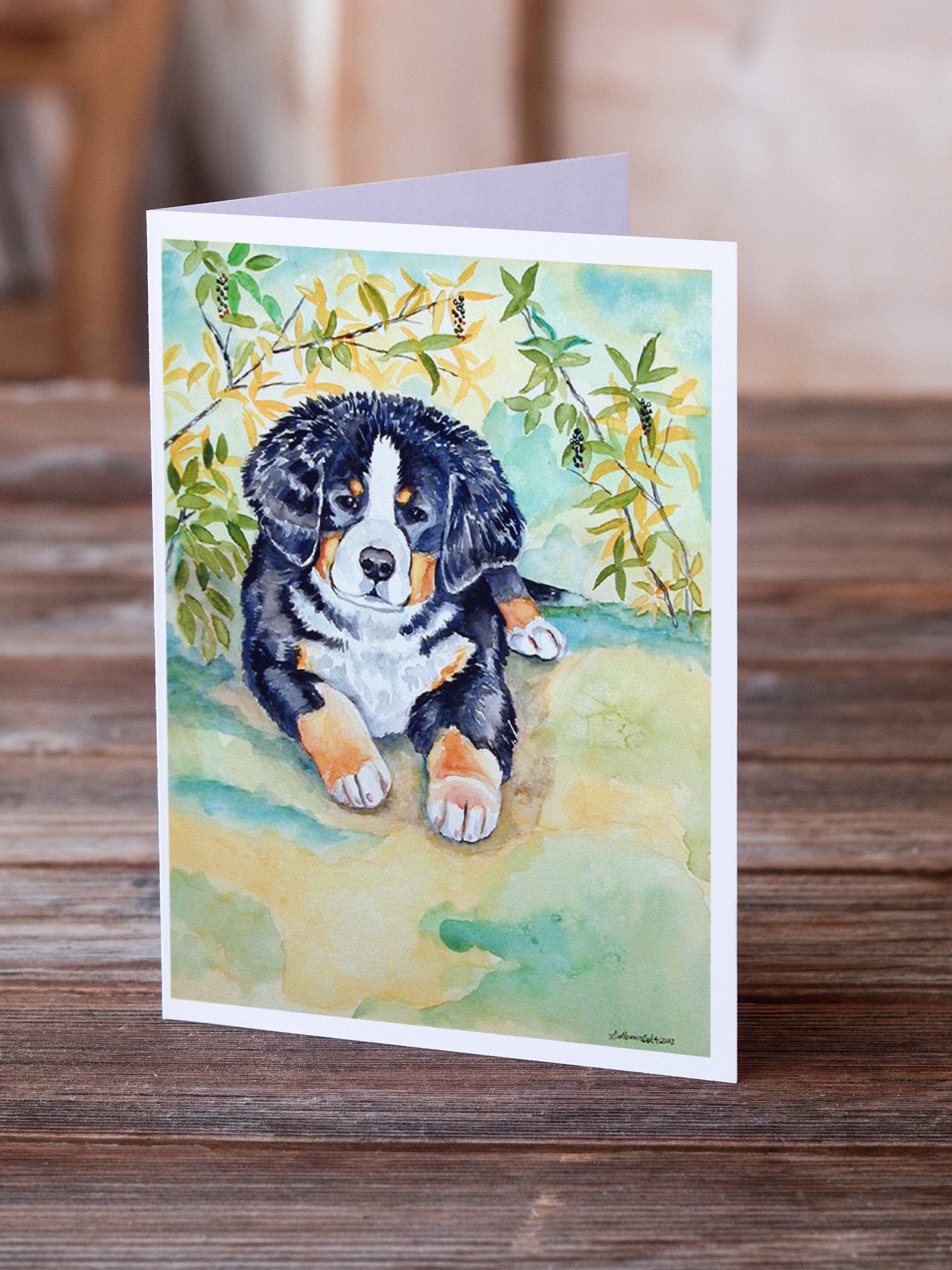 Bernese Mountain Dog Puppy Greeting Cards and Envelopes Pack of 8 - the-store.com