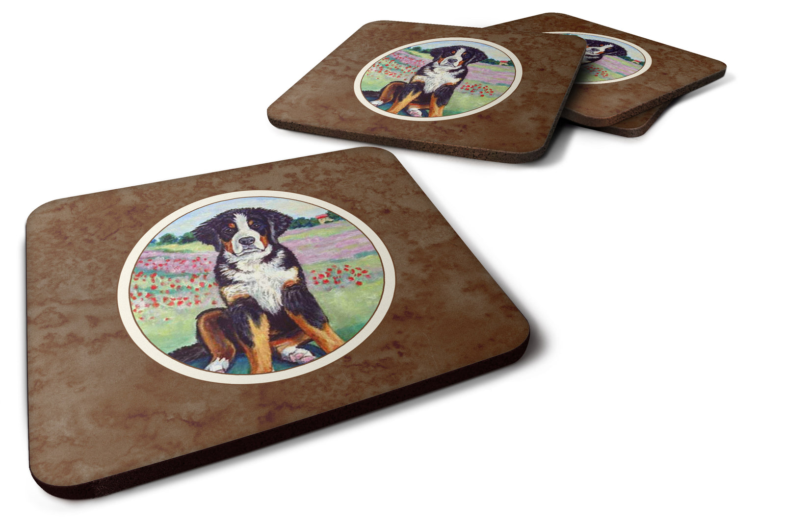 Bernese Mountain Dog Foam Coaster Set of 4 7011FC - the-store.com