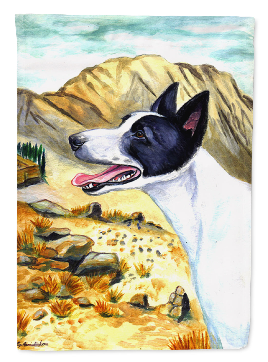 Canaan Dog  Flag Garden Size.