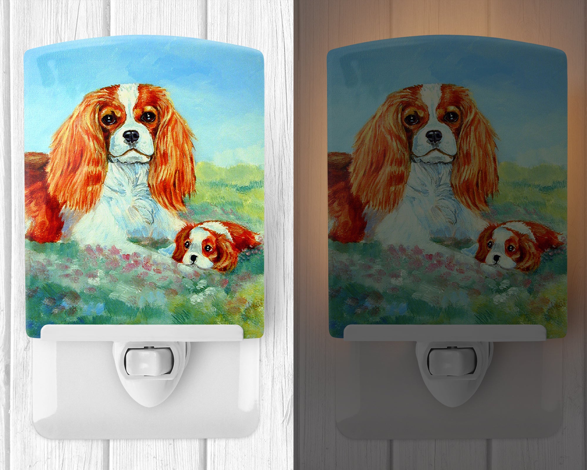 Cavalier Spaniel Momma's Love Ceramic Night Light 7019CNL - the-store.com