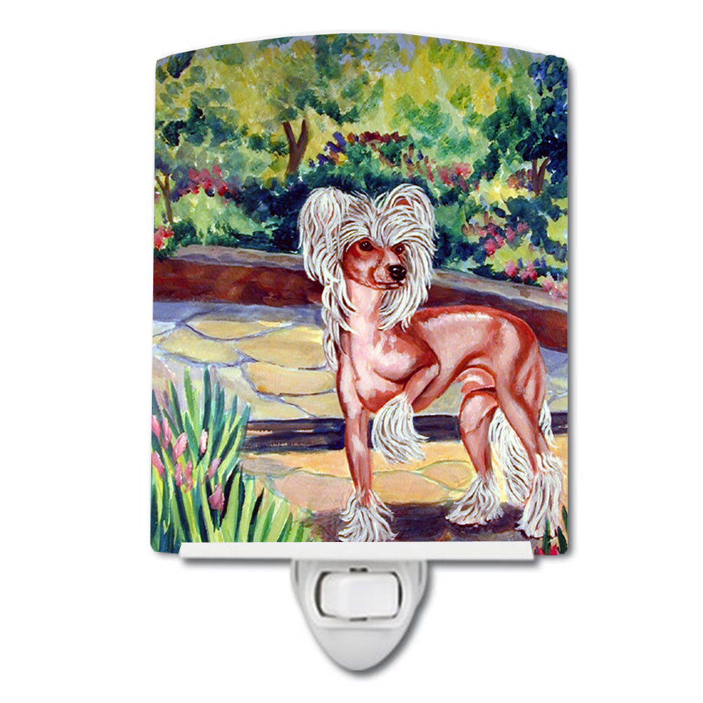 Chinese Crested on the Patio Ceramic Night Light 7021CNL - the-store.com