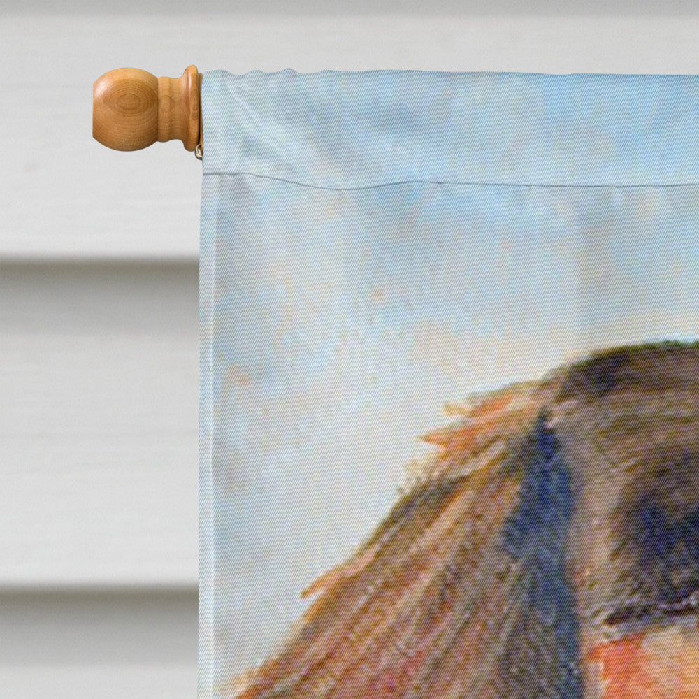 Dachshund chocolate and tan Long Haired Flag Canvas House Size  the-store.com.