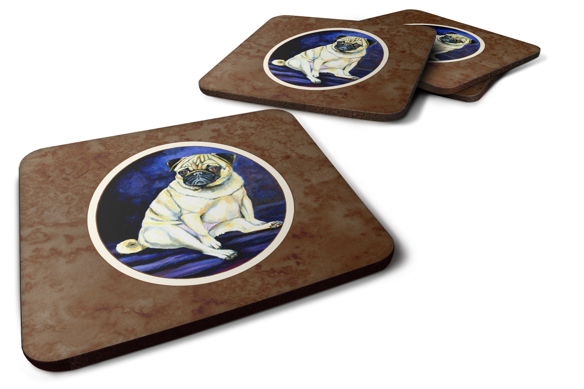 Fawn Pug Penny for your thoughts Foam Coaster Set of 4 7026FC - the-store.com