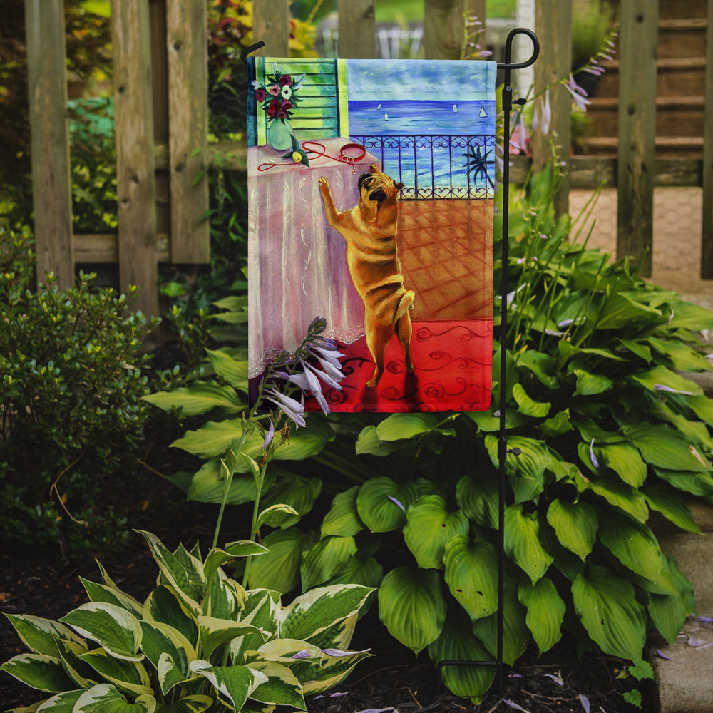 Helping Himself Pug Flag Garden Size.